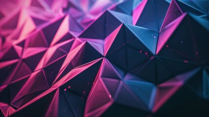 Obraz premium Abstract geometric pattern, vibrant triangles, dark background, digital art