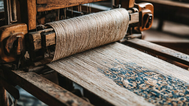Artisanal Rug Crafting with a Simple Wooden Loom
