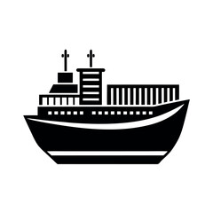 Fototapeta premium Unique Cargo Ship Silhouette Clipart