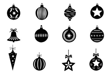 set of christmas elements