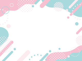 春　ピンクと水色のポップ なバナー背景・フレーム	
