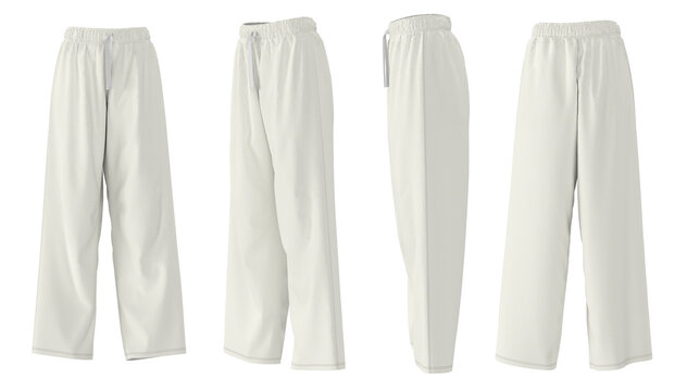 white pajama pants mockup unisex 3d sleepwear realistic nightwear template