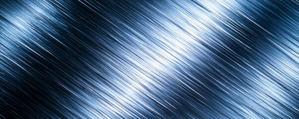 Shiny brushed stainless steel surface with sleek, modern appearance. light reflects off metallic texture, creating dynamic visual effect