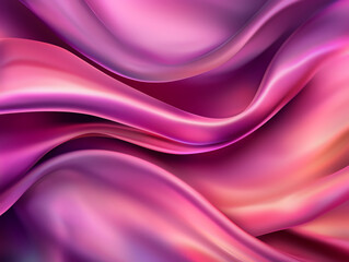 Soft, flowing fabric in shades of pink and purple creates abstract, dreamy background. smooth texture and vibrant colors evoke sense of calm and elegance