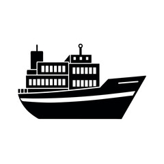 Obraz premium Modern Cargo Ship Silhouette Graphics