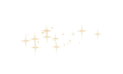 Obraz premium Golden Sparkles PNG – Glowing Light Effect with Twinkling Stars and Magic Dust on Transparent Background