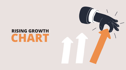 Vector illustration of a hand lifting an upward arrow, symbolizing recovery, growth, and financial resurgence.