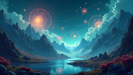 Quantum Mechanics Principles Explained: Diagrams Overlaid on Realistic Backgrounds