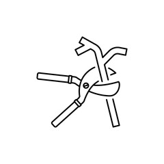Garden Outline Shears Icons, Thick Blades & Sturdy Handles for Gardening Apps