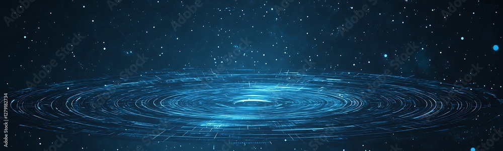 Poster a holographic alien language translator concept image featuring futuristic technology.
