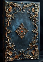 An ornate medieval fantasy card with a jeweled border against a black background