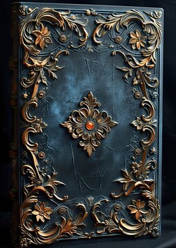An ornate medieval fantasy card with a jeweled border against a black background