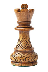 Isolated Ornate Wooden King Chess Piece