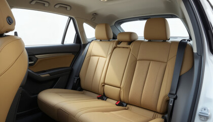 Empty car seat with no fabric patterns, ideal for vehicle upholstery product marketing
