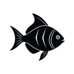 Damsel Silhouette Vector Art and Black Damsel Fish Illustration Design