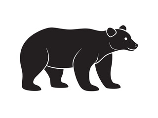 Roaming brown bear silhouette for conservation awareness art illustration