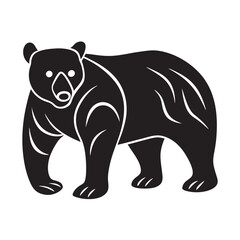 Fototapeta premium Minimalist brown bear silhouette illustration