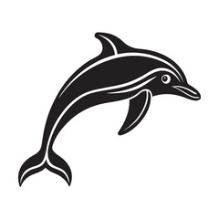 Dynamic dolphin leap silhouette: marine conservation graphics