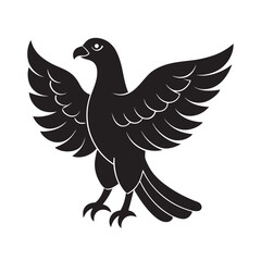 Ancient turul falcon silhouette, legendary Hungarian mythology art and symbolic