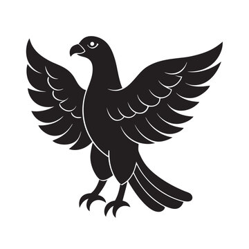 Ancient turul falcon silhouette, legendary Hungarian mythology art and symbolic
