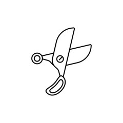 Left-Handed Outline Scissors Icons, Reversed Handles for Inclusive UI/UX Design