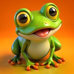 Fototapeta premium Cute cartoon frog 