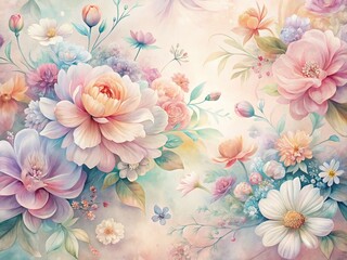 Ethereal Spring Floral Background - AI Photo