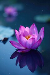 Purple capes unfurling on the water's surface, purple, gentle, flowers