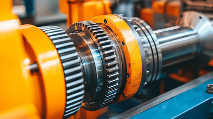 Obraz premium Precision metal lathe engineering car engine parts at industrial facility machinery workshop high detail technological innovation