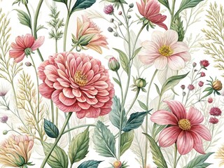 Fototapeta premium Fresh Flower Garden - Delicate Textures, Food Photography Style