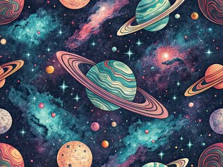 Naklejka premium Futuristic Space Age Abstract Shapes Night Photography