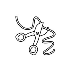 Decorative Outline Scissors Icons, Unique Patterned Blades for Crafting & Vector Art