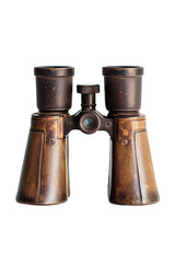 Isolated Vintage Brown Binoculars