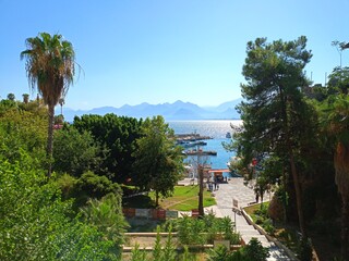 View of Antalya harbour from the castle.