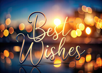 Obraz premium Handwritten Best Wishes Silhouette Photography AI Art