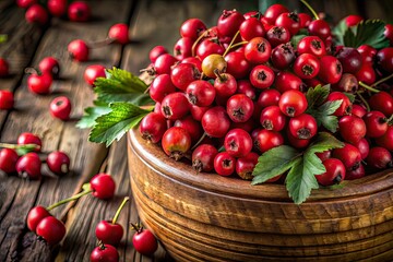 Hawthorn Berries on a Bushel - Macro Photography