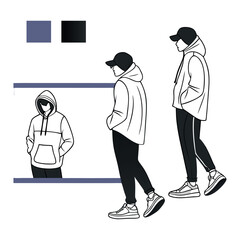 Set of Clothing Mockup Template - Apparel Vector Mockups Bundle Streetwear Tech Pack Template Streetwear Mockups Clothing Brand Fashion Tec pack