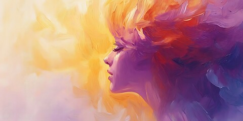 Obraz premium Abstract Female Portrait, Soft Colors, Dreamy