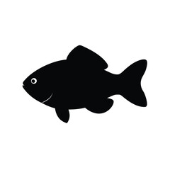 Dwarf Gourami Silhouette Vector and Black Dwarf Gourami Fish Illustration Art Design