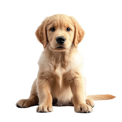 Obraz premium Adorable Golden Retriever Puppy Sitting Sweetly Innocent Eyes