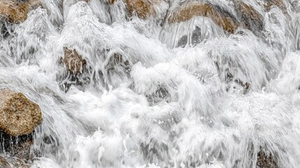 Foamy waterfall cascading over rocks.  Possible use Nature background