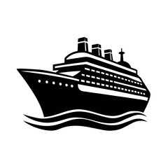 Fototapeta premium Adventure Inspired Cruise Ship Silhouette Art