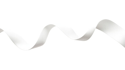 A blank white ribbon scroll, elegantly curled at the edges, isolated on a clean white background.