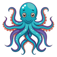 Octopus logo. Isolated octopus on white background	