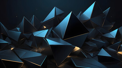 Abstract Geometric Crystal Formation: An intricate cluster of abstract geometric crystal formations, with multifaceted surfaces and sharp edges, creates a captivating and modern visual experience.