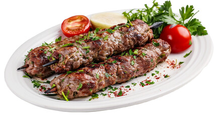Delicious Beef Kabab on transparent background PNG.