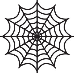 Spider Web line art, black outline, vector and illustration, line art and outline