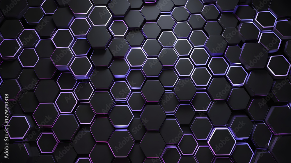 Poster hexagonal abstraction: a visually striking and modern hexagonal pattern, with its repeating geometri