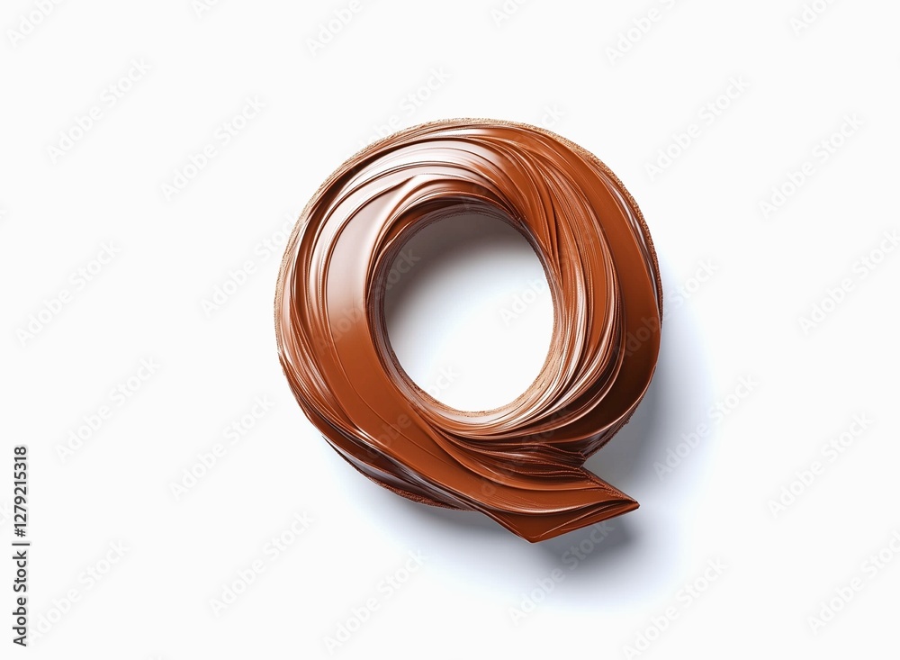 Fototapete letter q designed with flowing cocoa texture isolated on white background