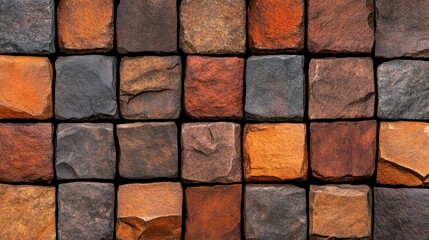 Multicolored Stone Cobblestone Pavement Texture Background